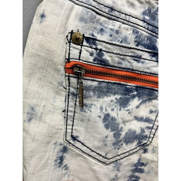 SouthPole Acid Wash Raw Hem Distressed‎ Shorts Juniors Size 5 Embellished - Picture 4 of 7